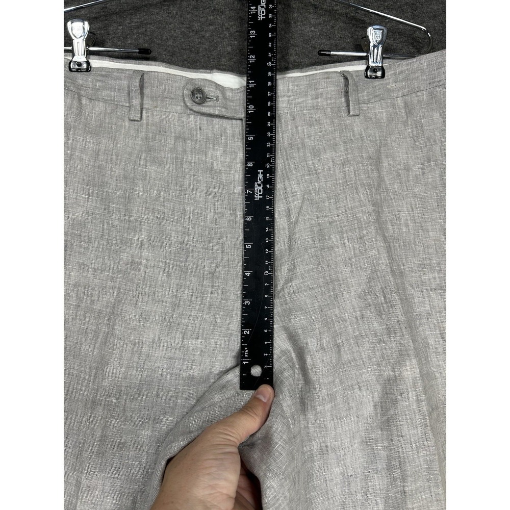 Joseph Abboud 100% Linen Dress Pants Slacks Men 36x34 Gray Beach Wedding Preppy - Picture 5 of 10